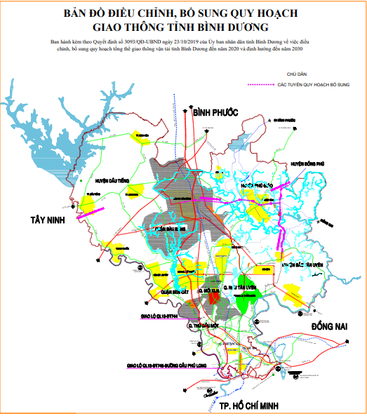 Quy hoạch đường tạo lực Bắc Tân Uyên - Phú Giáo - Bàu Bàng