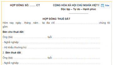 Mẫu hợp đồng thuê đất làm nhà xưởng [MẪU CHUẨN 2024]