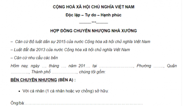 Mẫu hợp đồng bán nhà xưởng [MỚI & CHUẨN NHẤT 2024]