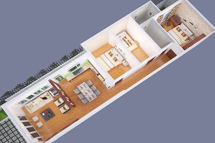 Hồ sơ thiết kế mẫu nhà cấp 4 3 phòng ngủ 1 phòng thờ 1 phòng khách 100m2  BT812079 - Kiến trúc Angcovat