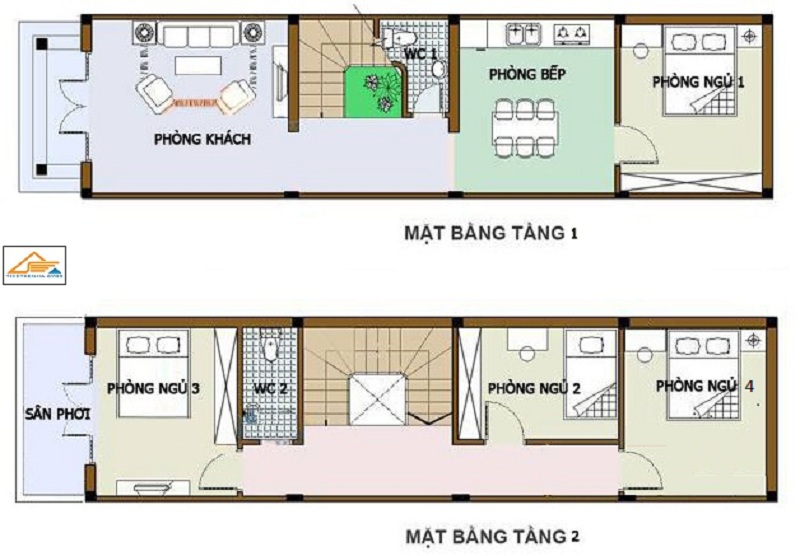 Các mẫu thiết kế nhà 2 tầng 3 phòng ngủ theo diện tích 2023