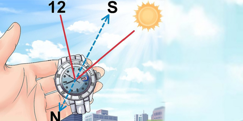 sử dụng đồng hồ có kim chỉ giờ và mặt trời