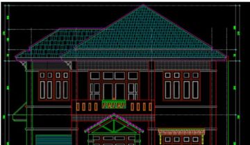 Bản vẽ nhà 2 tầng - Download bản vẽ CAD miễn phí