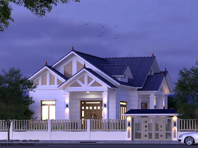 2 Phương án thiết kế nhà cấp 4 135m2 mái thái nông thôn đẹp BT5150422 -  Kiến trúc Angcovat